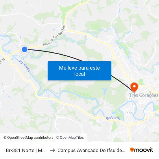 Br-381 Norte | Mátria to Campus Avançado Do Ifsuldeminas map