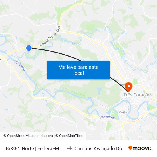 Br-381 Norte | Federal-Mogul Powertrain to Campus Avançado Do Ifsuldeminas map