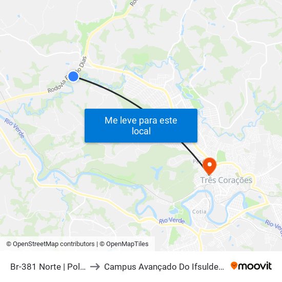 Br-381 Norte | Polimix to Campus Avançado Do Ifsuldeminas map