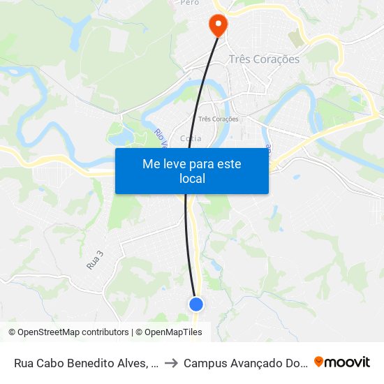 Rua Cabo Benedito Alves, 3060 | Dhi Casa to Campus Avançado Do Ifsuldeminas map