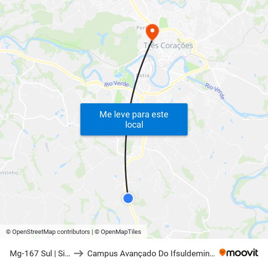Mg-167 Sul | Silo to Campus Avançado Do Ifsuldeminas map