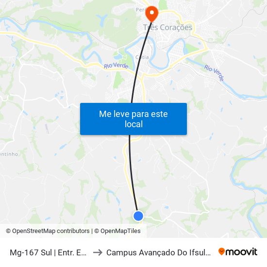 Mg-167 Sul | Entr. Em-339 to Campus Avançado Do Ifsuldeminas map
