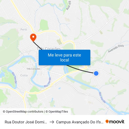 Rua Doutor José Domingos, 200 to Campus Avançado Do Ifsuldeminas map