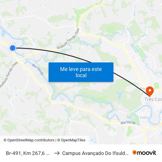 Br-491, Km 267,6 Oeste to Campus Avançado Do Ifsuldeminas map