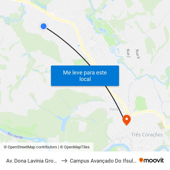 Av. Dona Lavínia Grossi, 331 to Campus Avançado Do Ifsuldeminas map