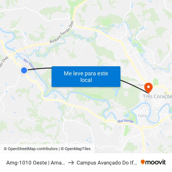 Amg-1010 Oeste | Amadeu Miguel to Campus Avançado Do Ifsuldeminas map
