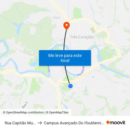 Rua Capitão Musa to Campus Avançado Do Ifsuldeminas map