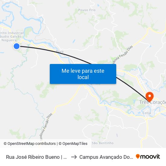 Rua José Ribeiro Bueno | FN Distribuidora to Campus Avançado Do Ifsuldeminas map