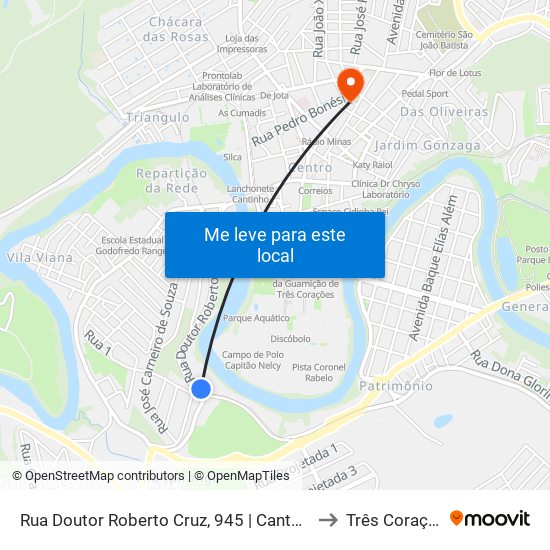 Rua Doutor Roberto Cruz, 945 | Canto Do Rio to Três Corações map