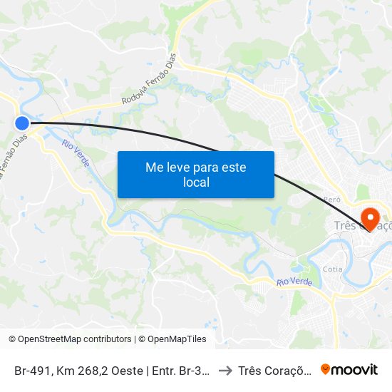 Br-491, Km 268,2 Oeste | Entr. Br-381 to Três Corações map