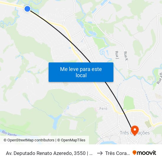 Av. Deputado Renato Azeredo, 3550 | Círculo Militar to Três Corações map