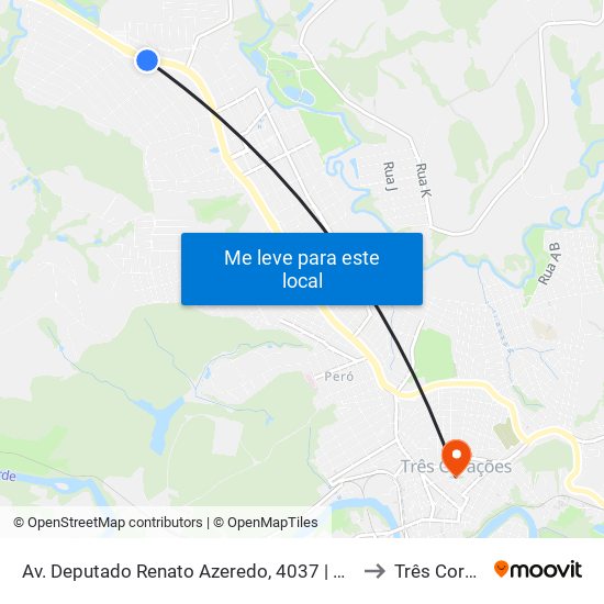 Av. Deputado Renato Azeredo, 4037 | Ottima Veículos to Três Corações map