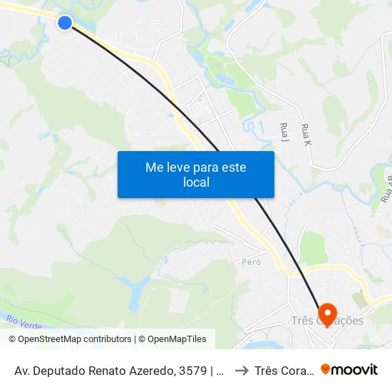 Av. Deputado Renato Azeredo, 3579 | Círculo Militar to Três Corações map