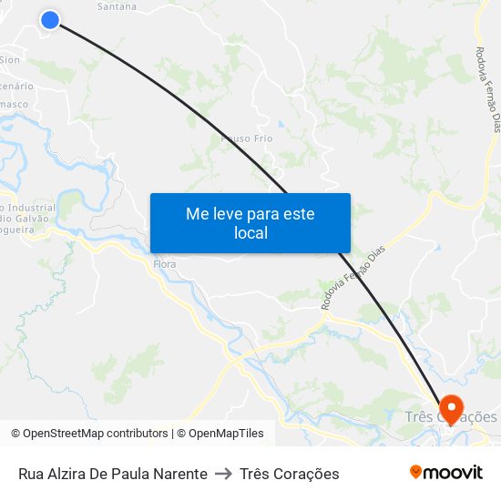 Rua Alzira De Paula Narente to Três Corações map