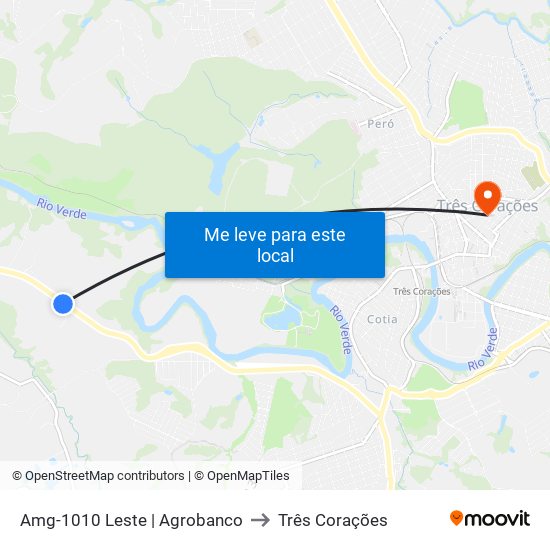 Amg-1010 Leste | Agrobanco to Três Corações map