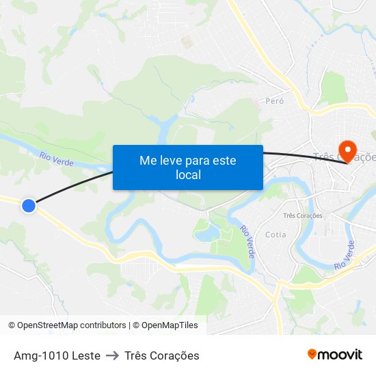 Amg-1010 Leste to Três Corações map