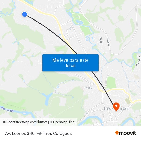 Av. Leonor, 340 to Três Corações map