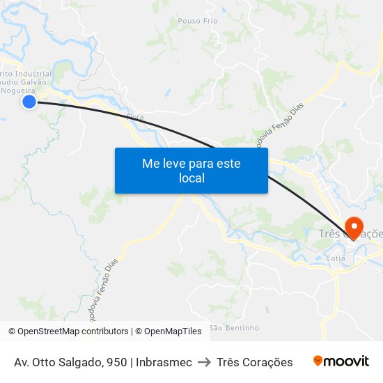 Av. Otto Salgado, 950 | Inbrasmec to Três Corações map