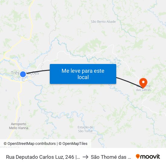 Rua Deputado Carlos Luz, 246 | Unincor to São Thomé das Letras map