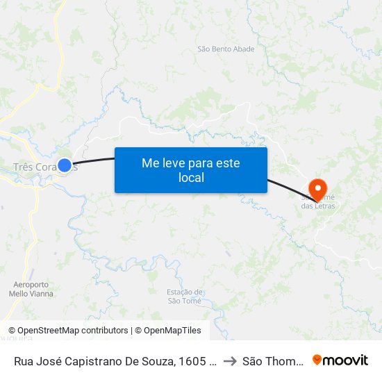 Rua José Capistrano De Souza, 1605 | Cemitério Parque Das Palmeiras to São Thomé das Letras map