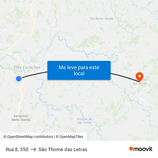 Rua 8, 350 to São Thomé das Letras map