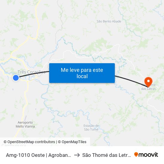 Amg-1010 Oeste | Agrobanco to São Thomé das Letras map
