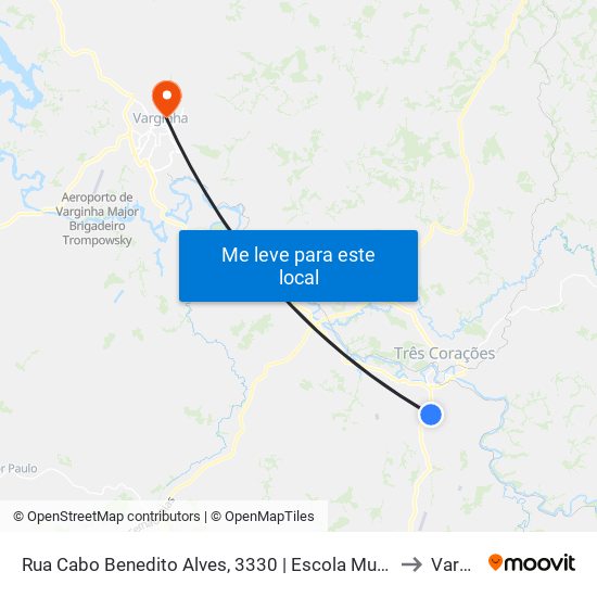 Rua Cabo Benedito Alves, 3330 | Escola Municipal Dona Maria Laura to Varginha map