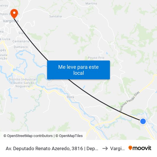 Av. Deputado Renato Azeredo, 3816 | Depósito Jares to Varginha map