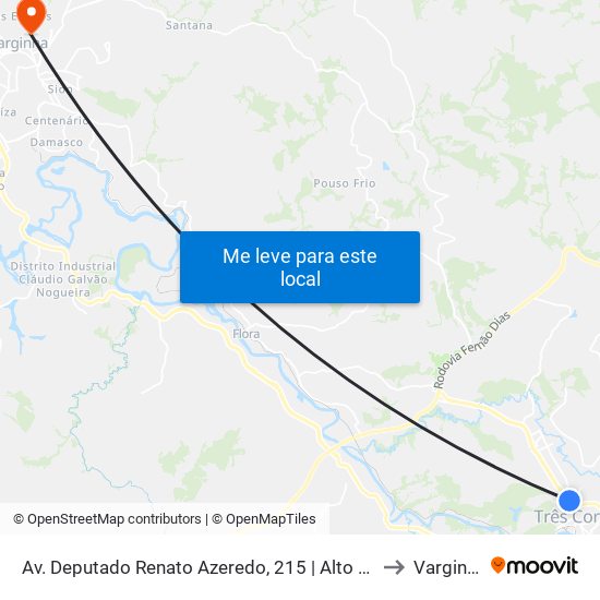 Av. Deputado Renato Azeredo, 215 | Alto Peró to Varginha map