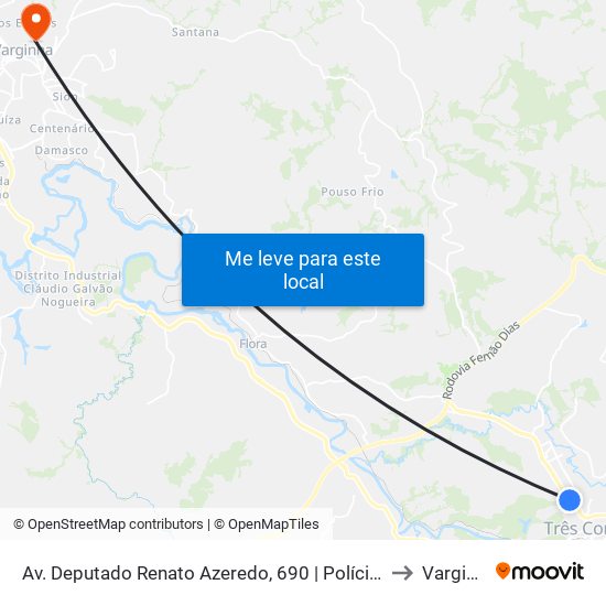 Av. Deputado Renato Azeredo, 690 | Polícia Militar to Varginha map