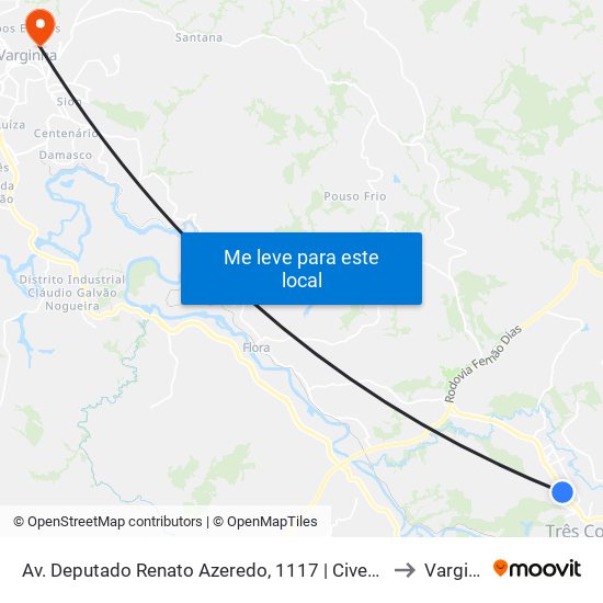 Av. Deputado Renato Azeredo, 1117 | Cive/Bombeiros to Varginha map