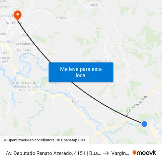 Av. Deputado Renato Azeredo, 4151 | Buanna to Varginha map