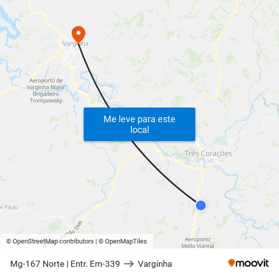 Mg-167 Norte | Entr. Em-339 to Varginha map