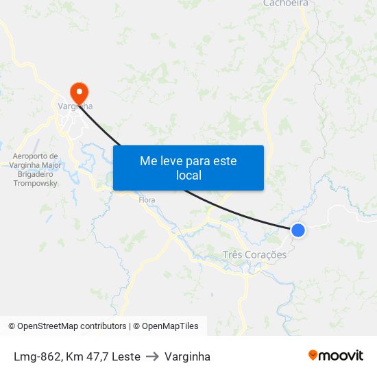Lmg-862, Km 47,7 Leste to Varginha map