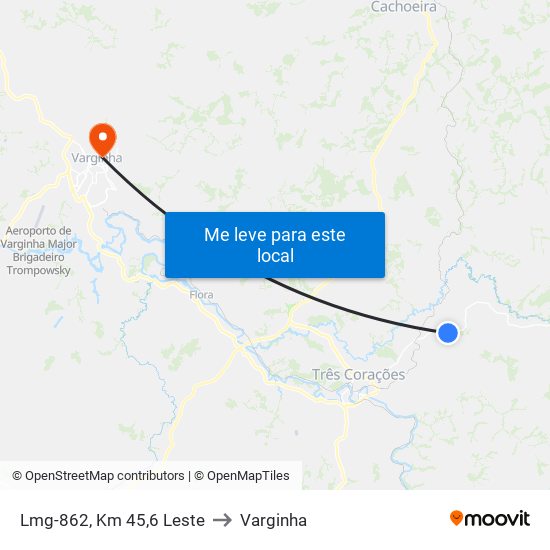 Lmg-862, Km 45,6 Leste to Varginha map