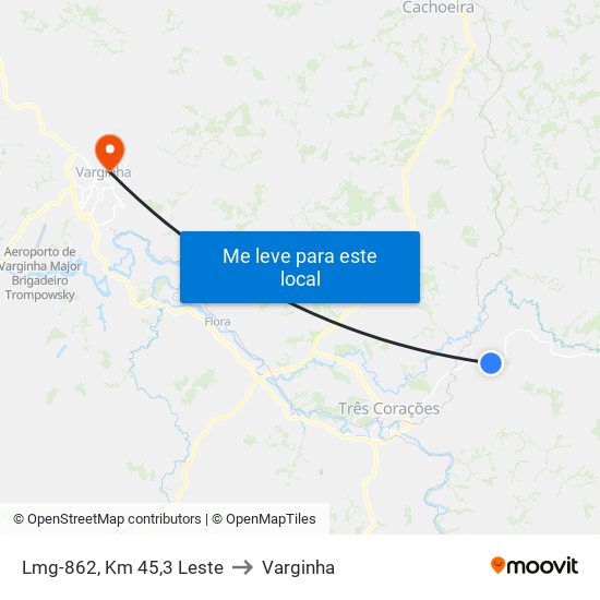 Lmg-862, Km 45,3 Leste to Varginha map