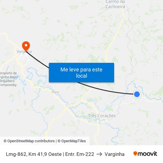 Lmg-862, Km 41,9 Oeste | Entr. Em-222 to Varginha map