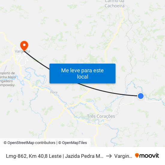 Lmg-862, Km 40,8 Leste | Jazida Pedra Martins to Varginha map