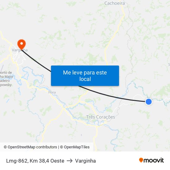 Lmg-862, Km 38,4 Oeste to Varginha map