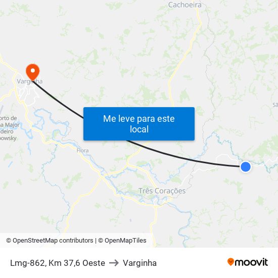 Lmg-862, Km 37,6 Oeste to Varginha map