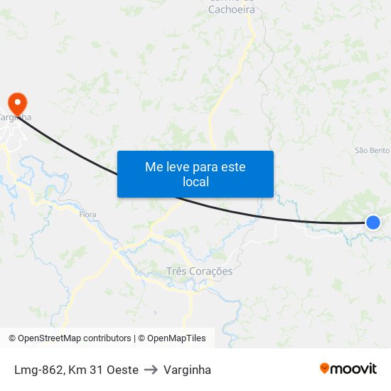 Lmg-862, Km 31 Oeste to Varginha map