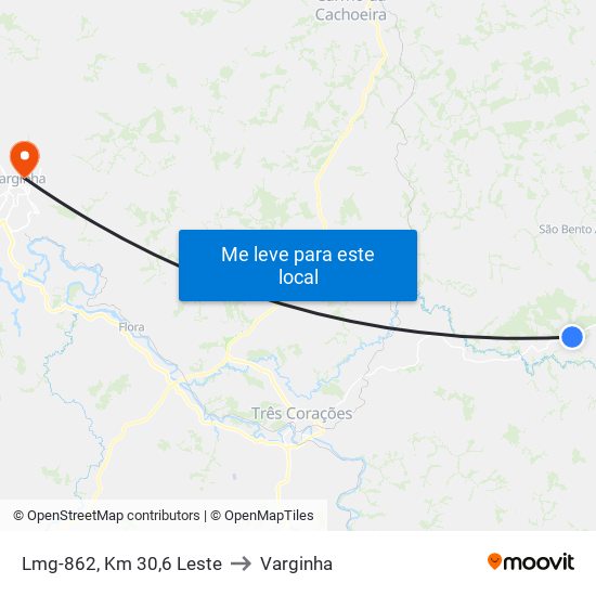 Lmg-862, Km 30,6 Leste to Varginha map