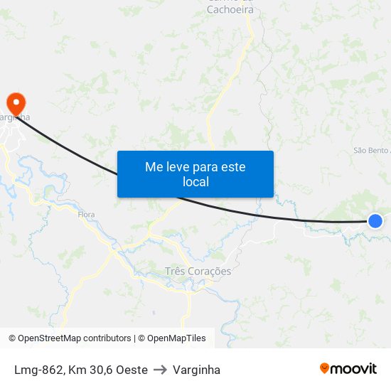 Lmg-862, Km 30,6 Oeste to Varginha map