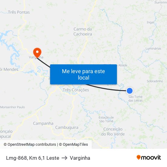 Lmg-868, Km 6,1 Leste to Varginha map
