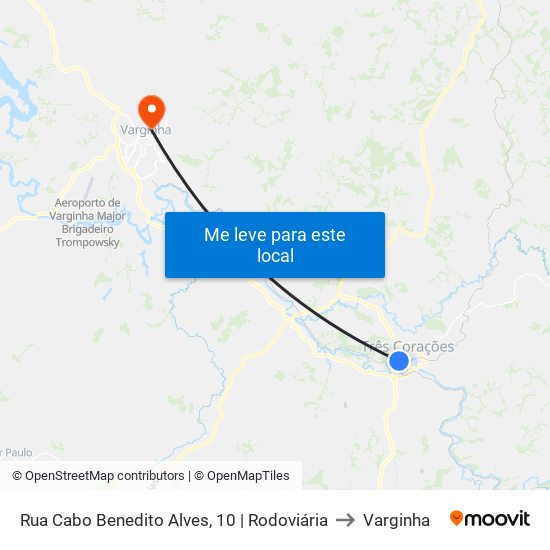 Rua Cabo Benedito Alves, 10 | Rodoviária to Varginha map