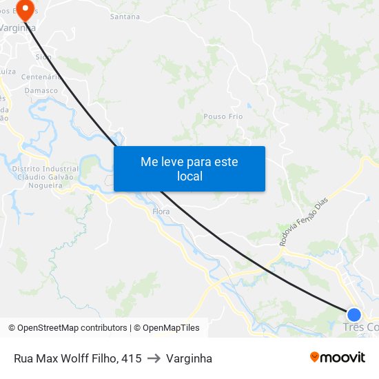 Rua Max Wolff Filho, 415 to Varginha map