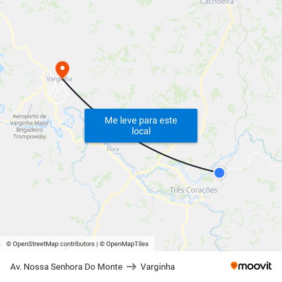 Av. Nossa Senhora Do Monte to Varginha map