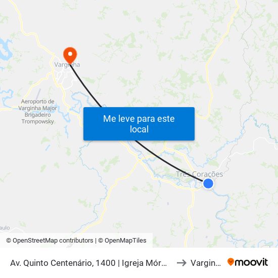 Av. Quinto Centenário, 1400 | Igreja Mórmon to Varginha map