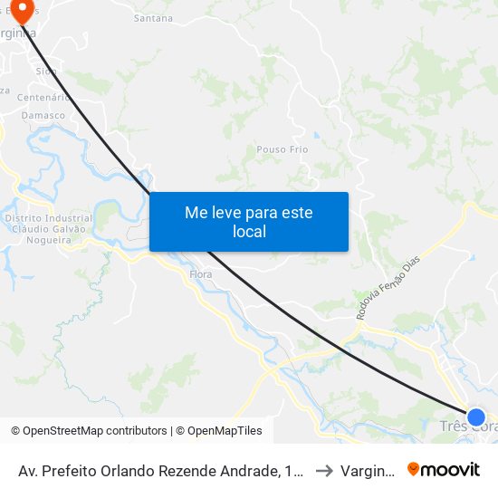 Av. Prefeito Orlando Rezende Andrade, 180 to Varginha map