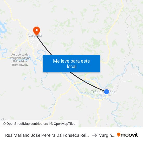 Rua Mariano José Pereira Da Fonseca Reis, 290 to Varginha map